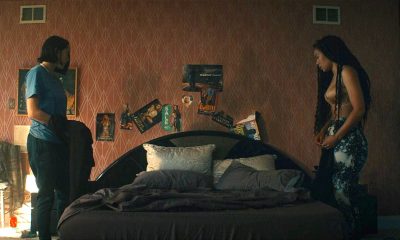 Marie and Kate in Gen V episode 5 after their intimate bed scene, Giant Cricket, Rufus, Jordan Li