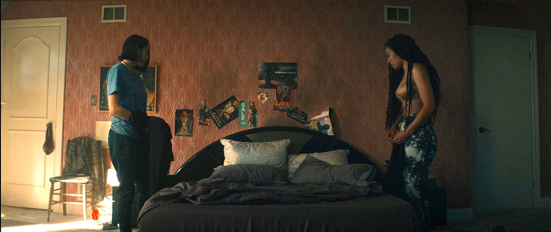 Marie and Kate in Gen V episode 5 after their intimate bed scene, Giant Cricket, Rufus, Jordan Li